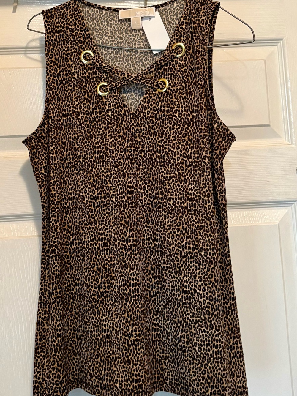 Michael Kors Cheetah Print Sleeveless Top-Size M